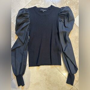 Black puff sleeve sweater